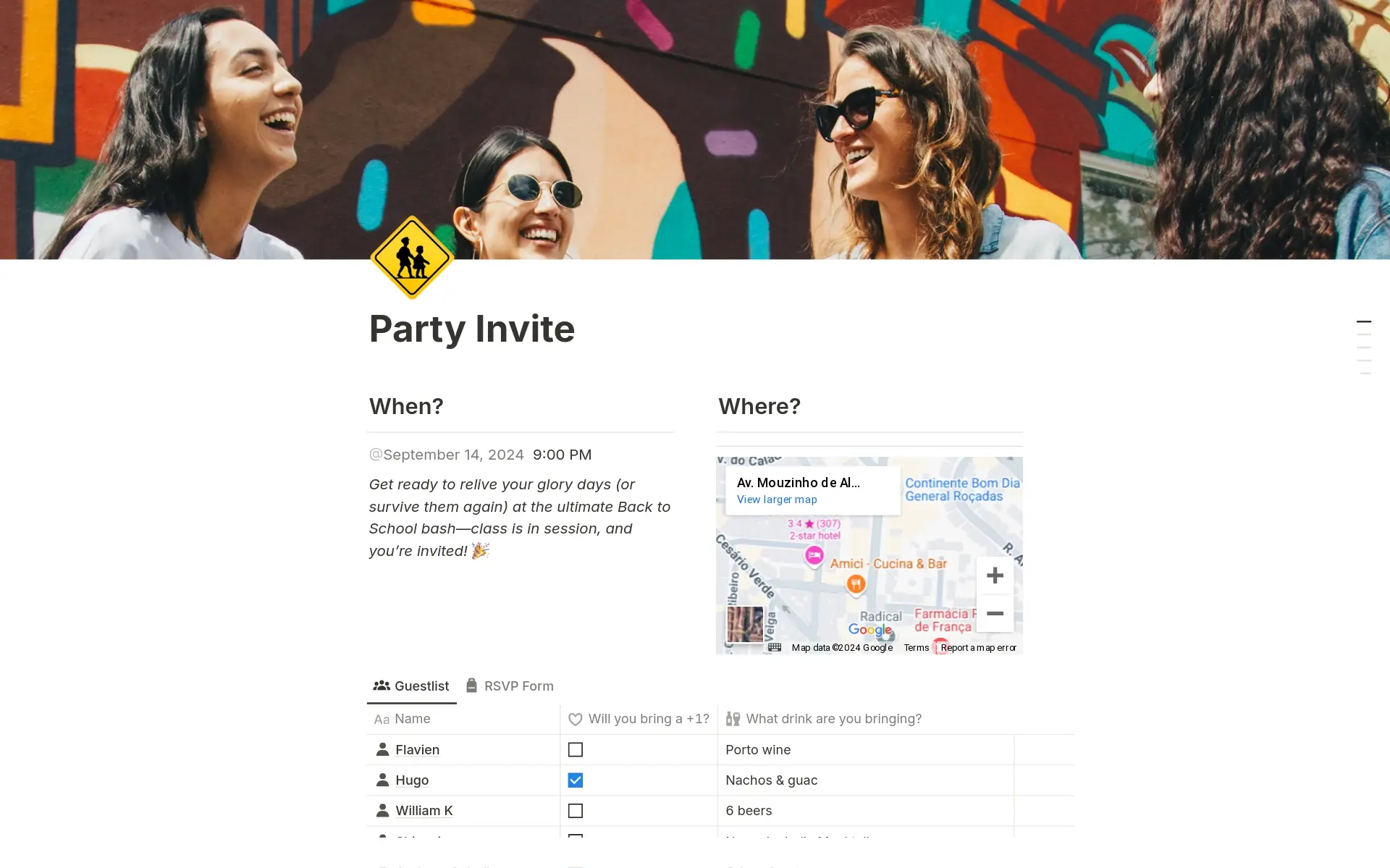 Party invite with RSVP 範本預覽